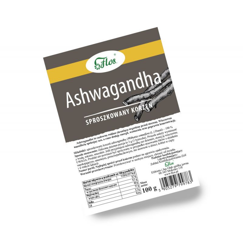 Ashwagandha korzeń 100g proszek Flos
