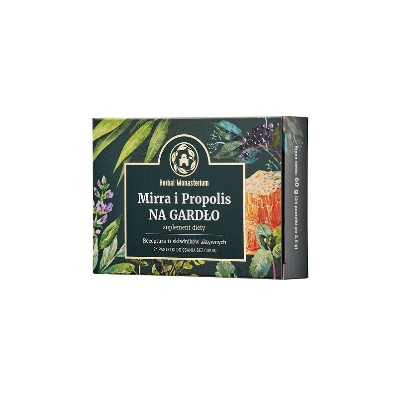 Mirra i propolis na gardło b/cukru 24 pastylki Mirra i propolis na gardło b/cukru 24 pastylki