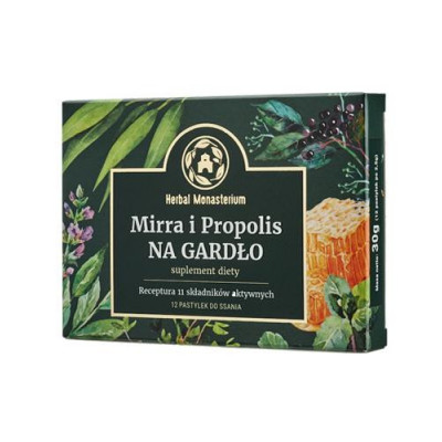 Mirra i propolis na gardło 12 pastylek do ssania