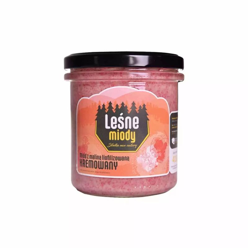 Miód kremowany z maliną liofilizowaną 420 g