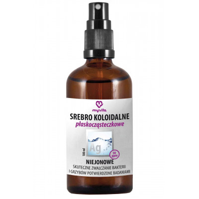 Srebro koloidalne płaskocząsteczkowe 50ppm 100 ml niejonowe spray