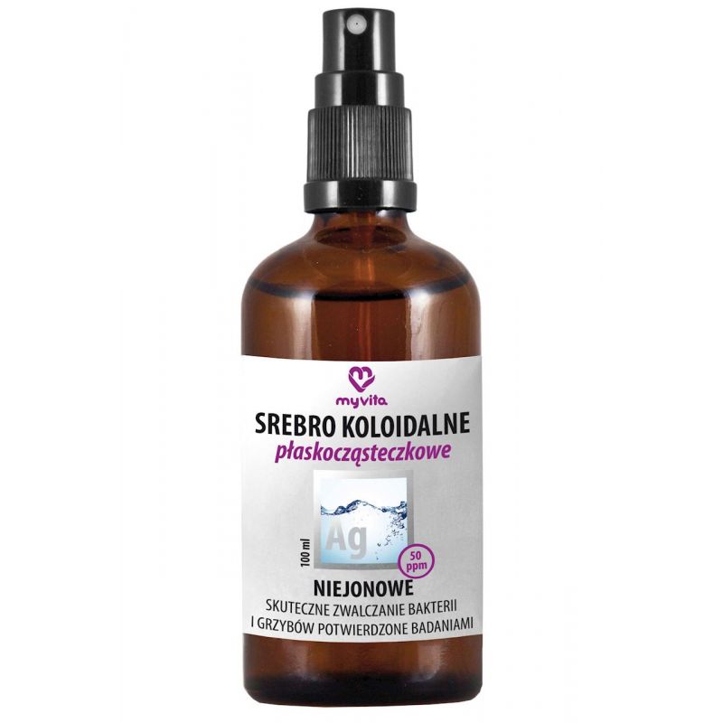 Srebro koloidalne płaskocząsteczkowe 50ppm 100 ml niejonowe spray