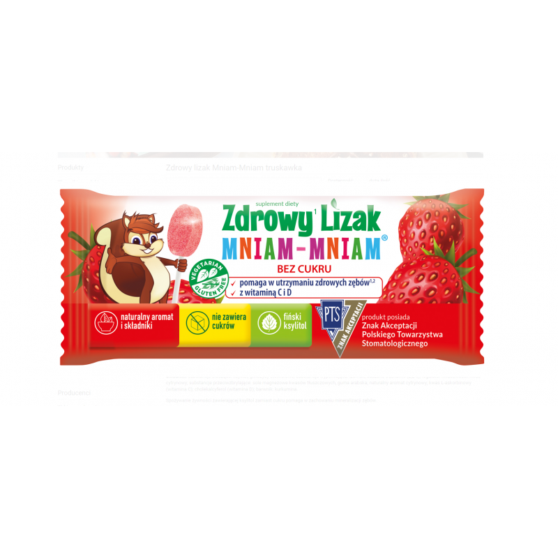 Zdrowy lizak truskawka 6g