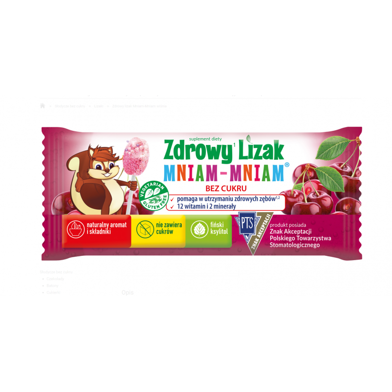 Zdrowy lizak wiśnia musująca 6g 