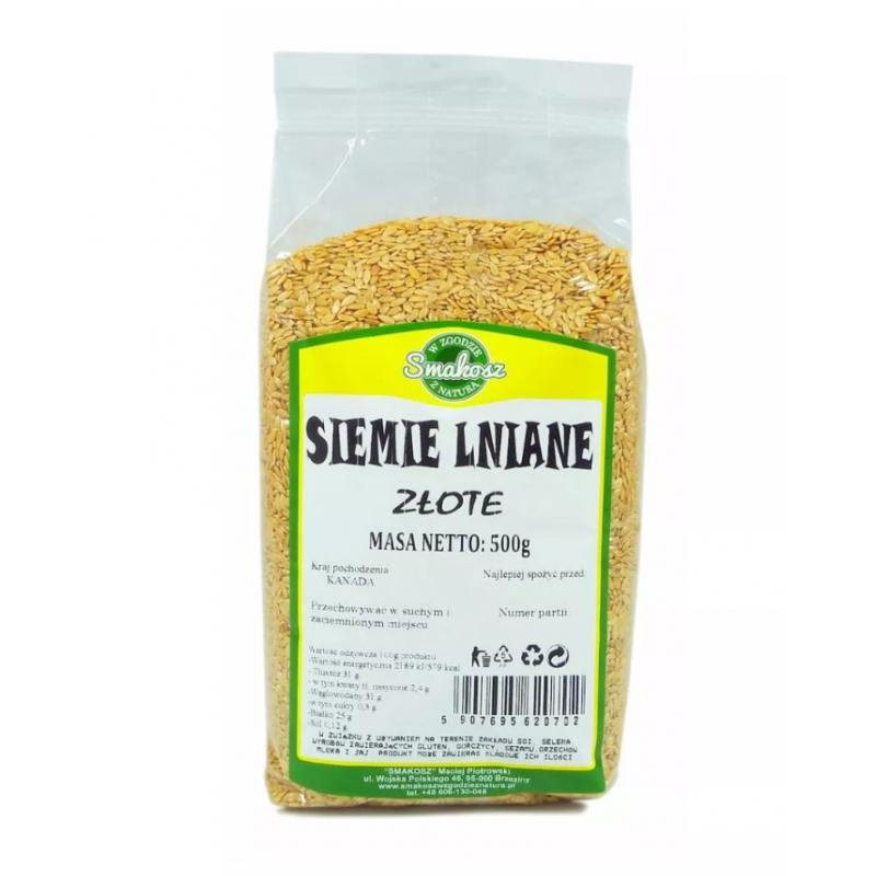 Siemię lniane złote ziarno 500g