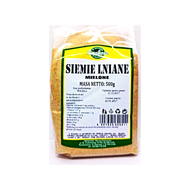 Siemię lniane mielone brązowe 500g 