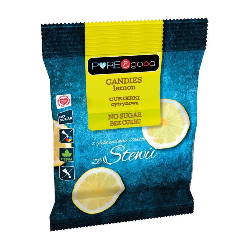 Cukierki cytrynowe bez cukru 50 g
