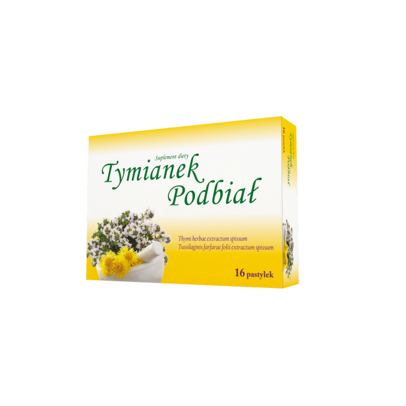 Tymianek podbiał 16 pastylek do ssania Tymianek podbiał 16 pastylek do ssania