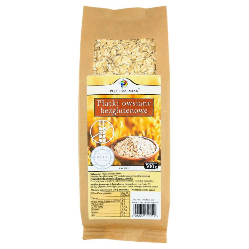 Płatki owsiane bezglutenowe zwykłe 500g