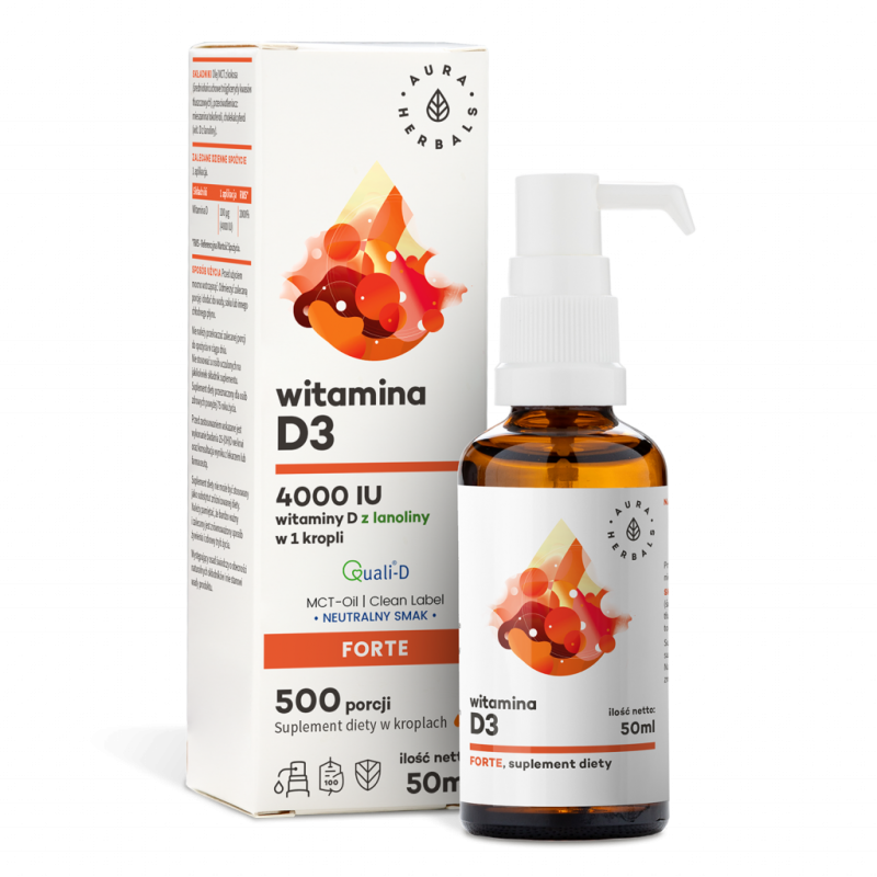 Witamina D3 forte 4000 50ml Aura Witamina D3 forte 4000 50ml Aura