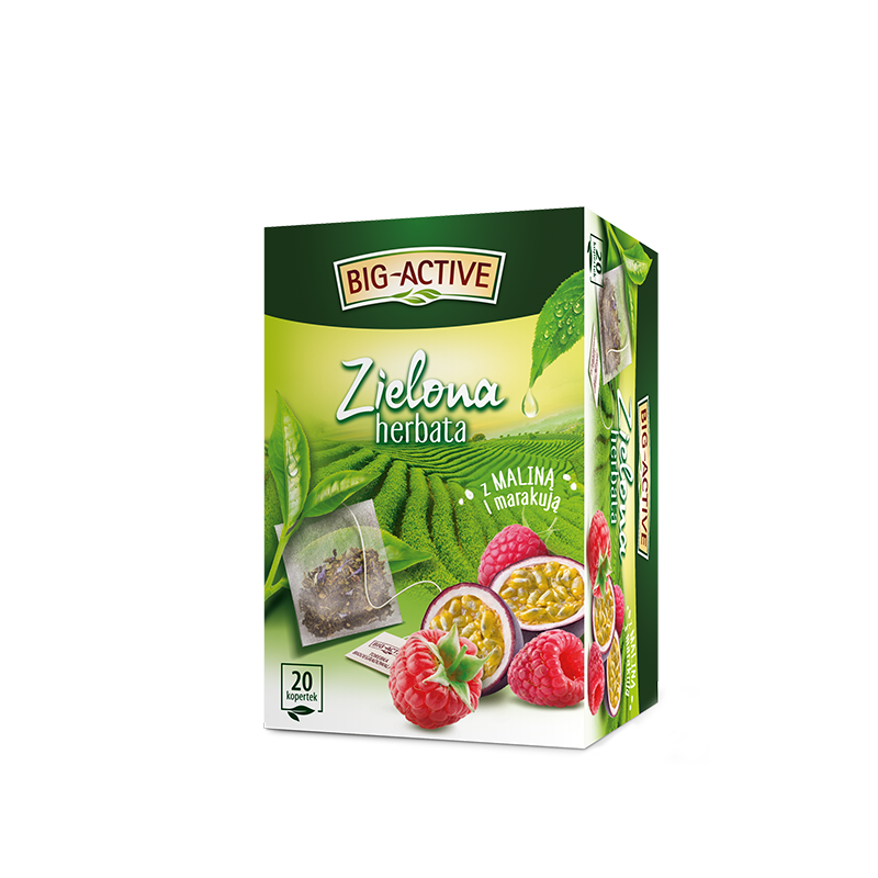 Zielona herbata malina marakuja 20 sasz. Zielona herbata malina marakuja 20 sasz.